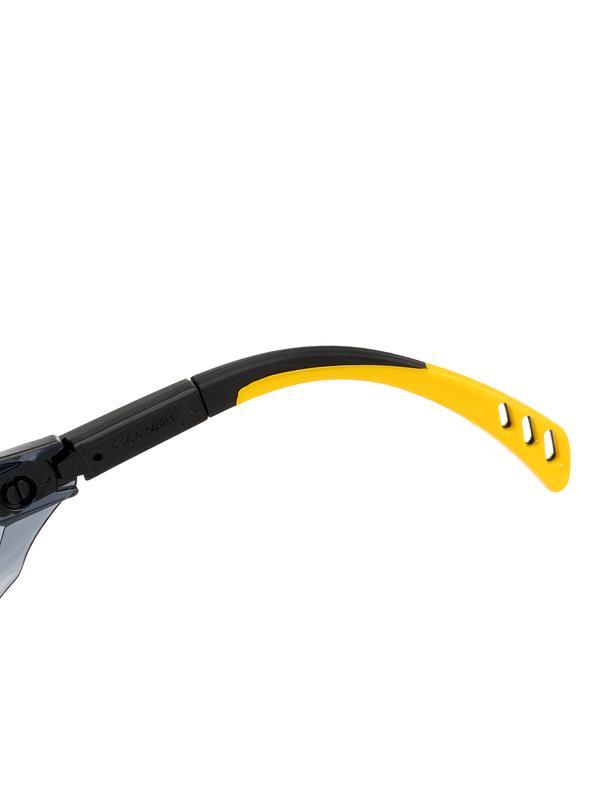 Очки защитные открытые, поликарбонатные, увеличенная дымчатая линза, регулируемые дужки Denzel