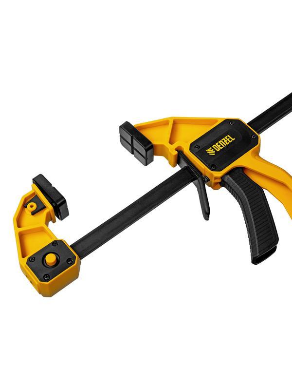 Струбцина F-образная, быстрозажимная, 600 х 80 мм, усиленный нейлоновый корпус Denzel