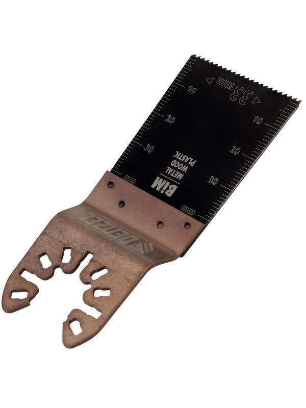 Насадка для МФИ режущая пазовая прямая, BiM, по металлу и дереву, 33 x 1.4 мм, мелкий зуб Denzel