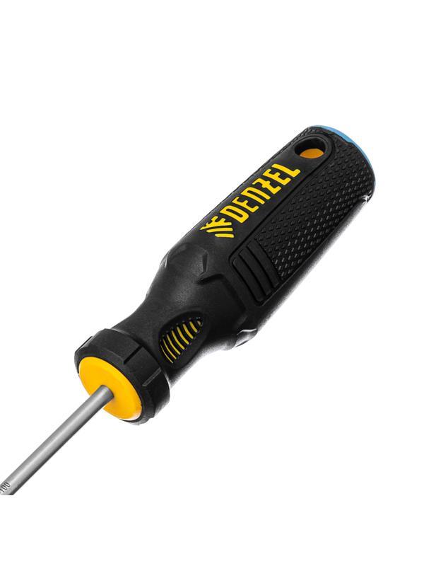 Отвертка, SL4х100 мм, S2, 3к рукоятка Denzel