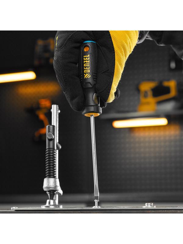 Отвертка, SL4х100 мм, S2, 3к рукоятка Denzel