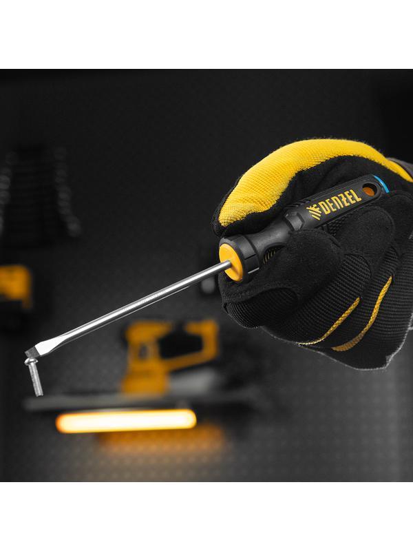 Отвертка, SL4х100 мм, S2, 3к рукоятка Denzel