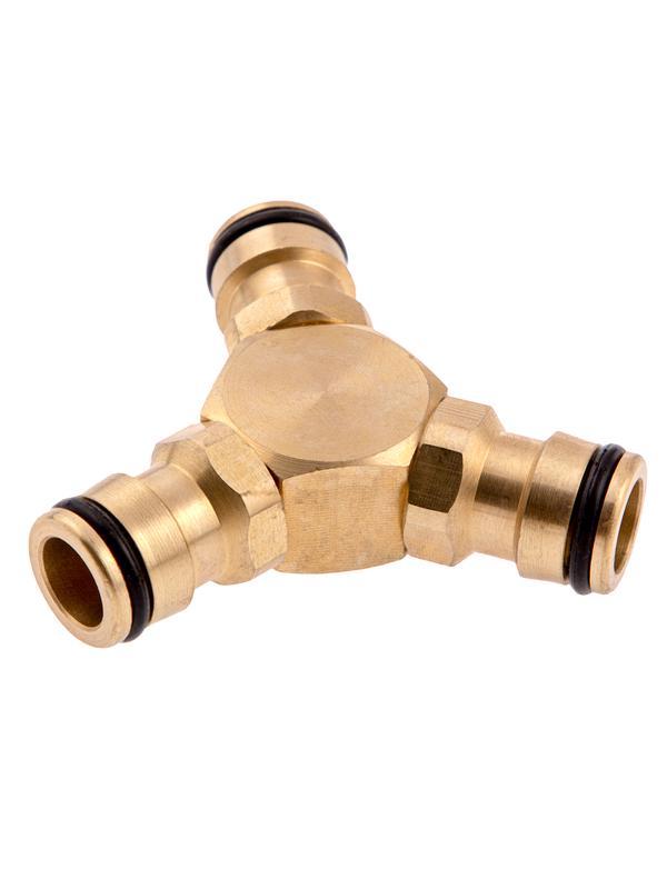 Тройник для разветвления или соединения, штуцерный, латунный Palisad