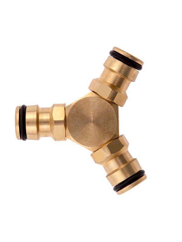 Тройник для разветвления или соединения, штуцерный, латунный Palisad