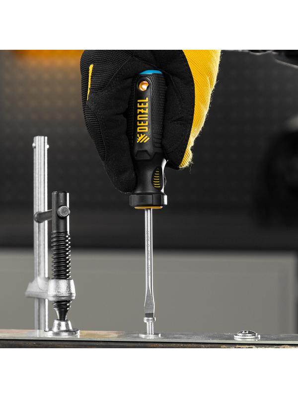 Отвертка, SL5x75 мм, S2, 3к рукоятка Denzel