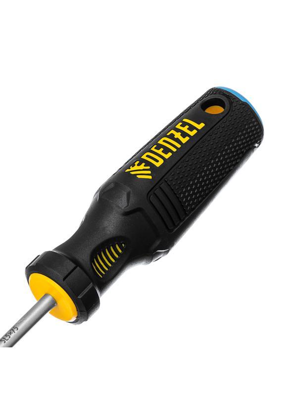 Отвертка, SL5x75 мм, S2, 3к рукоятка Denzel
