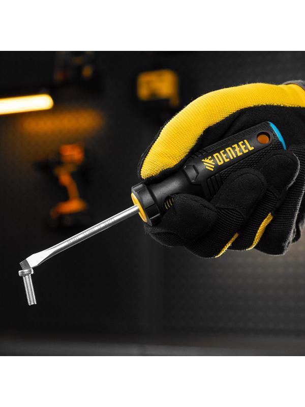 Отвертка, SL5x75 мм, S2, 3к рукоятка Denzel