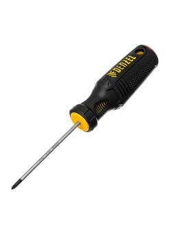 Отвертка, PH0х75 мм, S2, 3к рукоятка Denzel