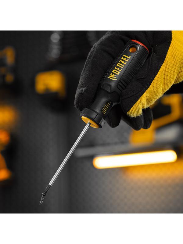 Отвертка, PH0х75 мм, S2, 3к рукоятка Denzel