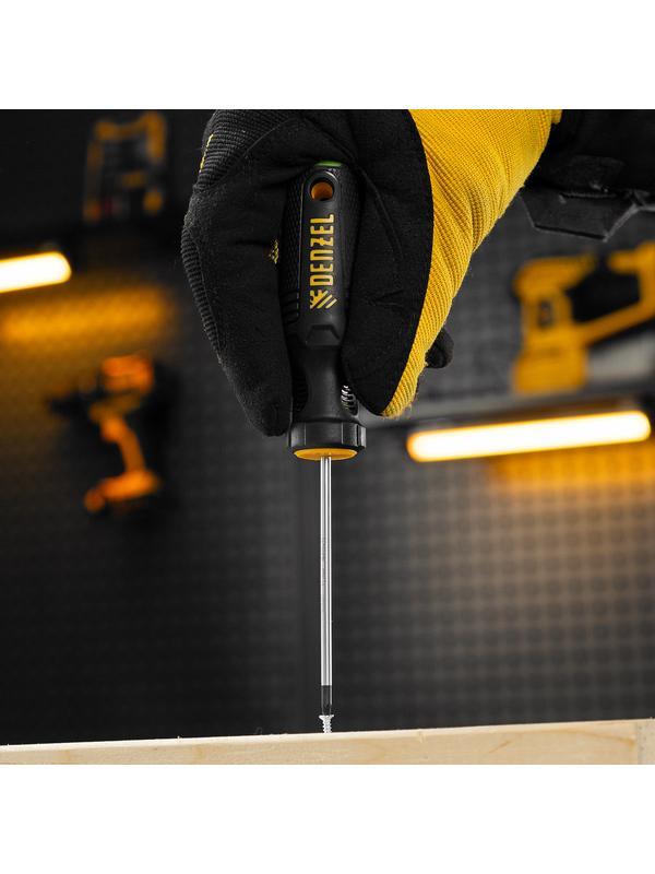 Отвертка, PZ0x75 мм, S2, 3к рукоятка Denzel