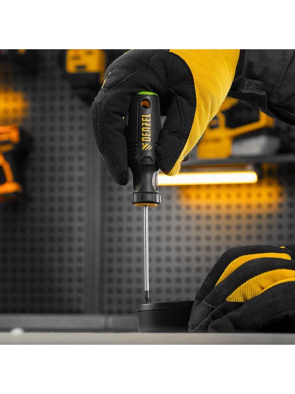 Отвертка, PZ0x75 мм, S2, 3к рукоятка Denzel