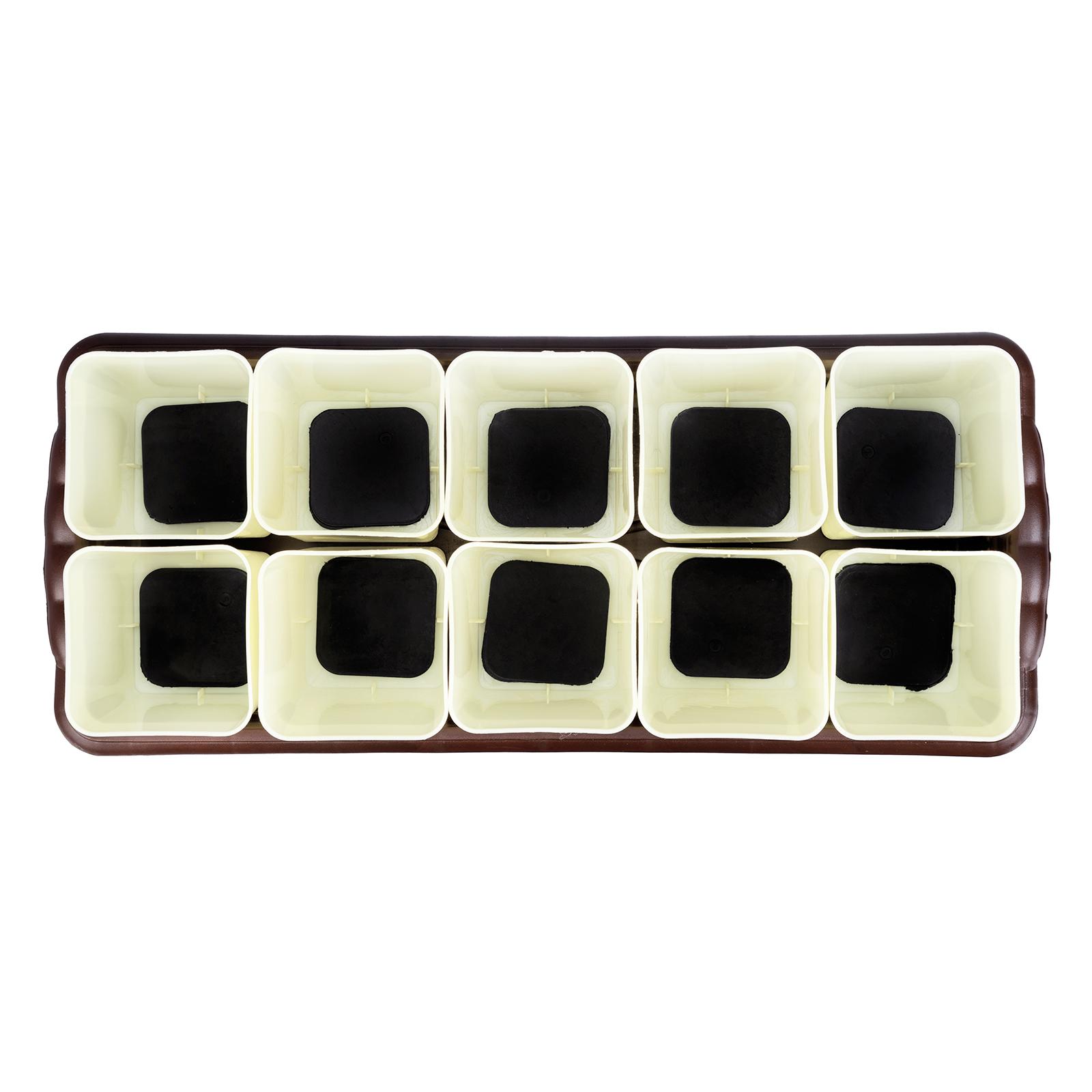 Набор для рассады, поддон 444х185х82 мм, 10 горшочков по 460 мл. с выдвижным дном Palisad