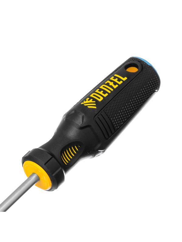 Отвертка, SL6x150 мм, S2, 3к рукоятка Denzel