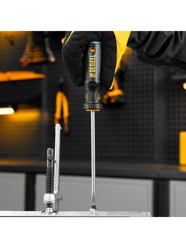 Отвертка, SL6x150 мм, S2, 3к рукоятка Denzel