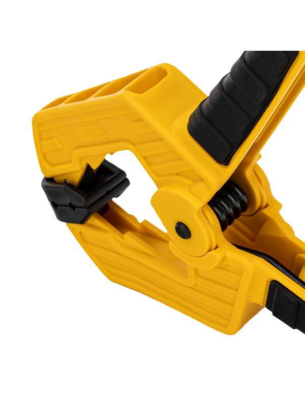 Струбцина клещеобразная, усиленная 80 х 60 мм, двухкомпонентные рукоятки Denzel