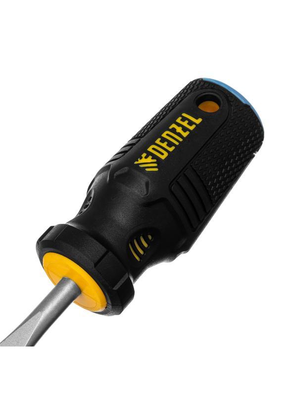 Отвертка, SL6x38 мм, S2, 3к рукоятка Denzel