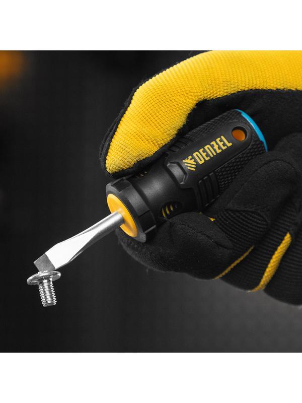 Отвертка, SL6x38 мм, S2, 3к рукоятка Denzel