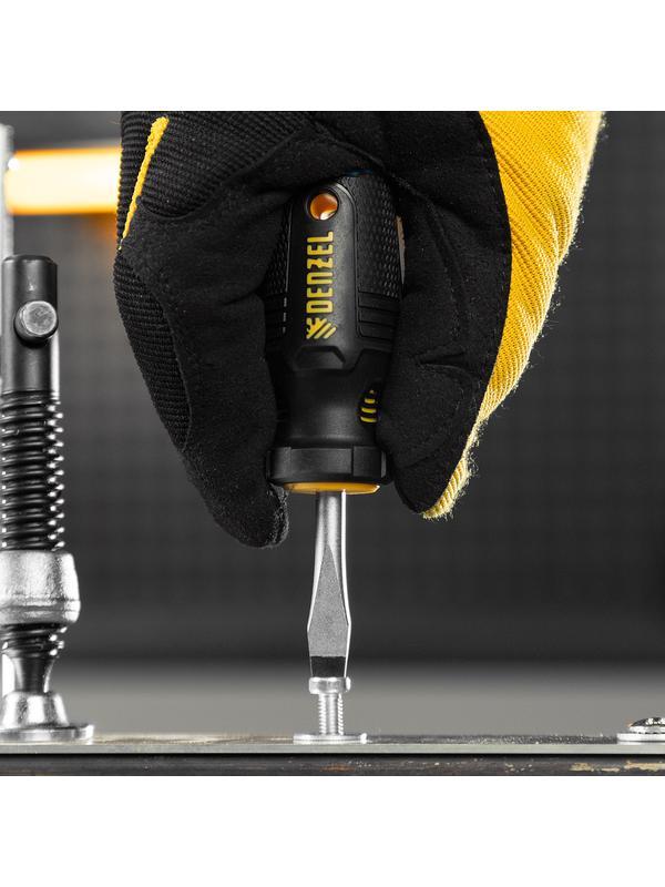 Отвертка, SL6x38 мм, S2, 3к рукоятка Denzel