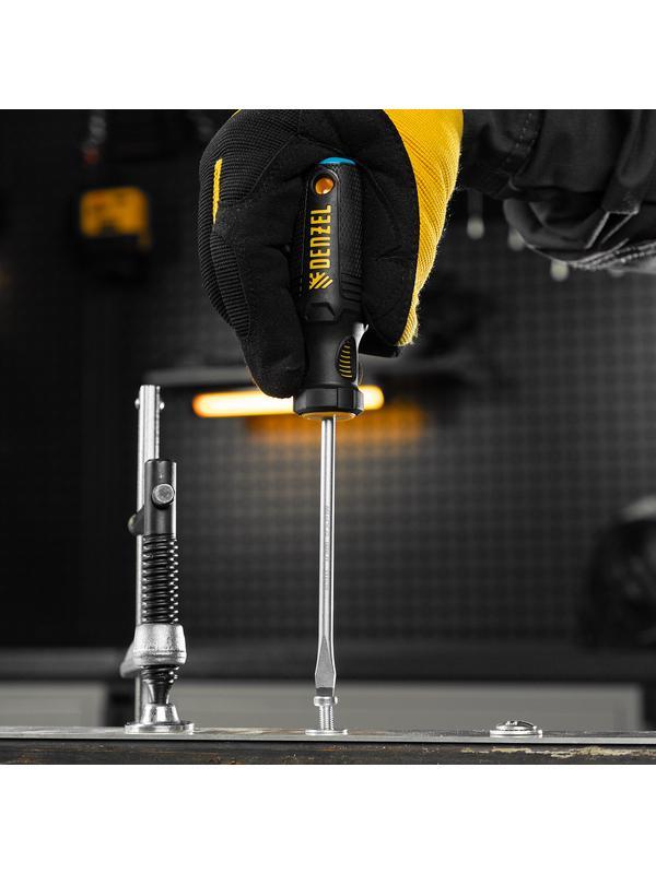 Отвертка, SL5x100 мм, S2, 3к рукоятка Denzel