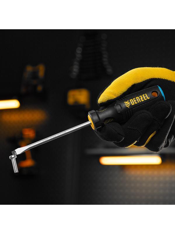 Отвертка, SL5x100 мм, S2, 3к рукоятка Denzel