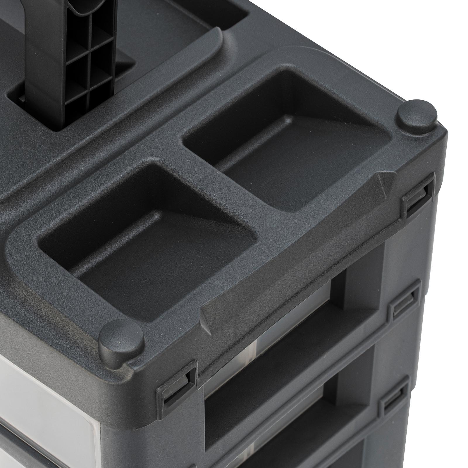 Органайзер для хранения с выдвижными лотками 310х150х260мм, 4 секции, пластик Россия Stels