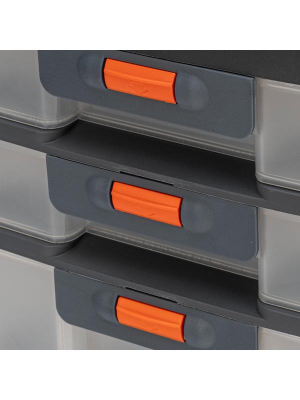 Органайзер для хранения с выдвижными лотками 310х150х260мм, 4 секции, пластик Россия Stels