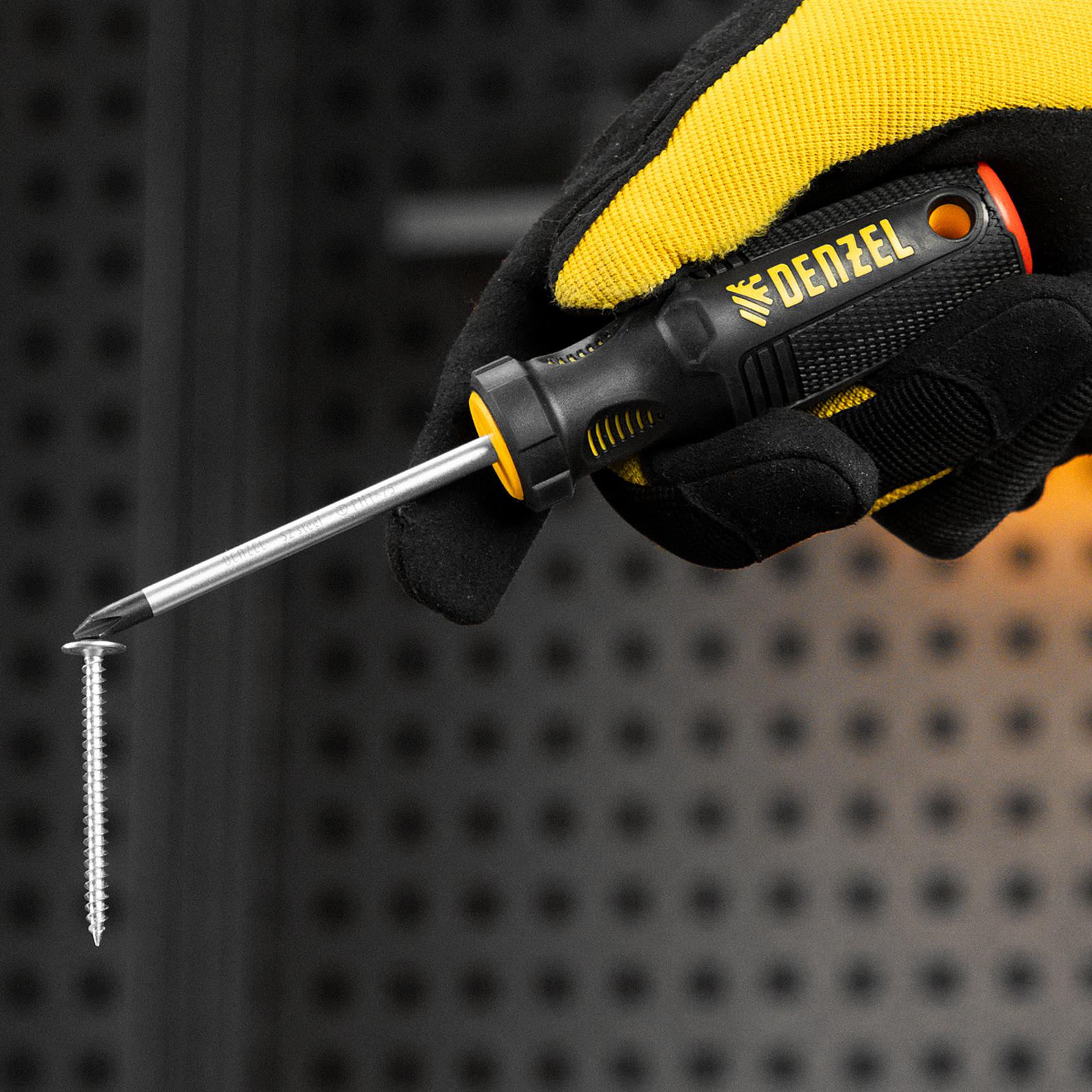 Отвертка, PH1х75 мм, S2, 3к рукоятка Denzel