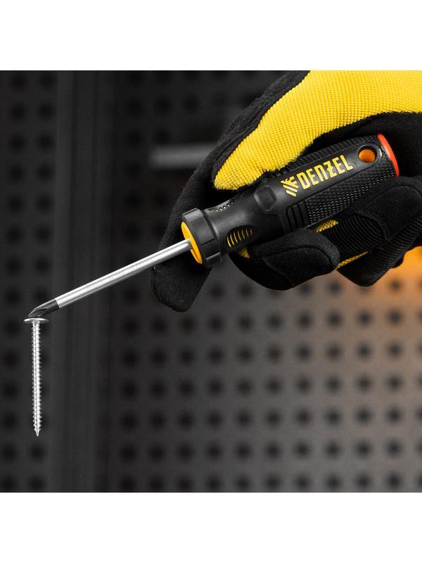 Отвертка, PH1х75 мм, S2, 3к рукоятка Denzel