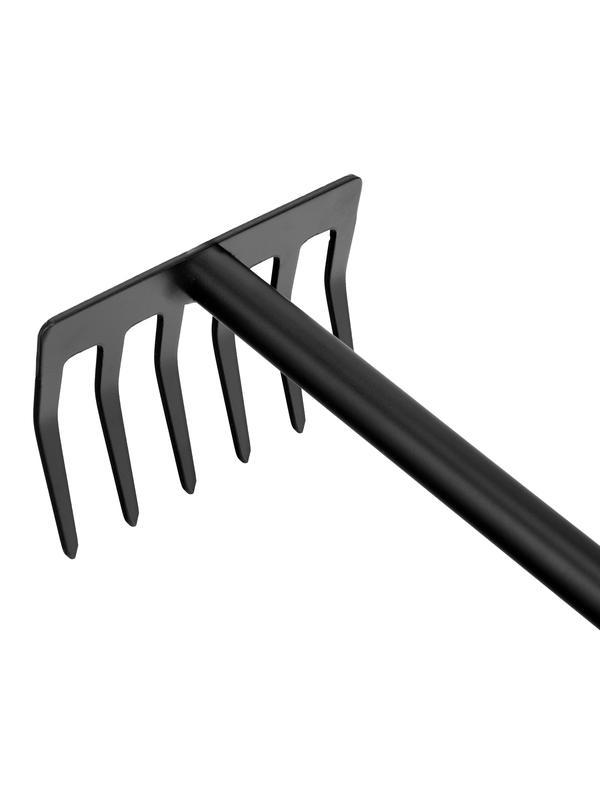 Грабли 6-зубые, 110х300 мм, стальные, обрезиненная эргономичная рукоятка, LSR1 Palisad