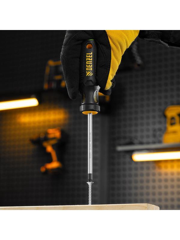 Отвертка, PZ2x100 мм, S2, 3к рукоятка Denzel