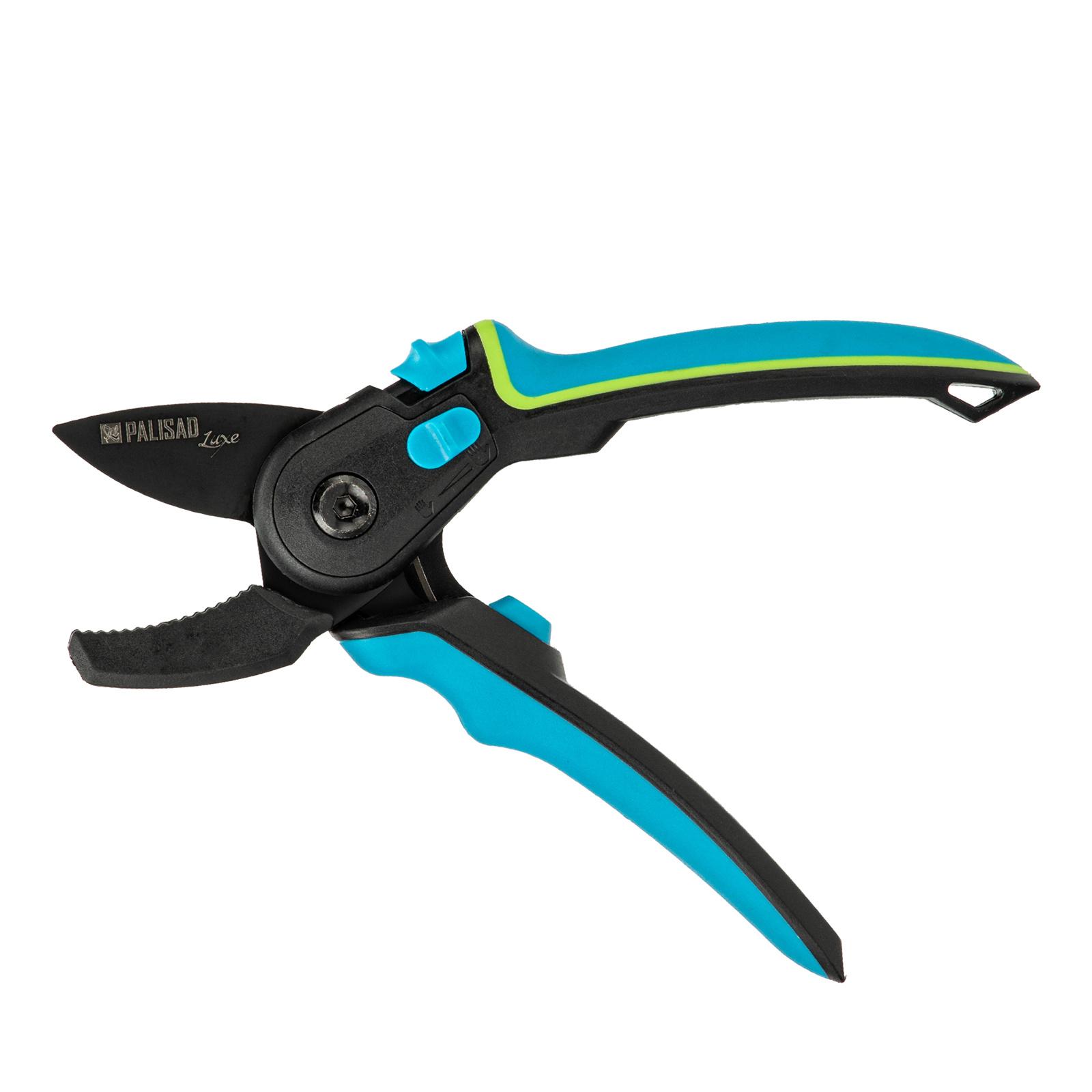 Секатор с наковальней, 220 мм, регулировка захвата, трехкомпонентные рукоятки, LUXE Palisad