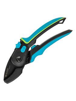 Секатор с наковальней, 220 мм, регулировка захвата, трехкомпонентные рукоятки, LUXE Palisad