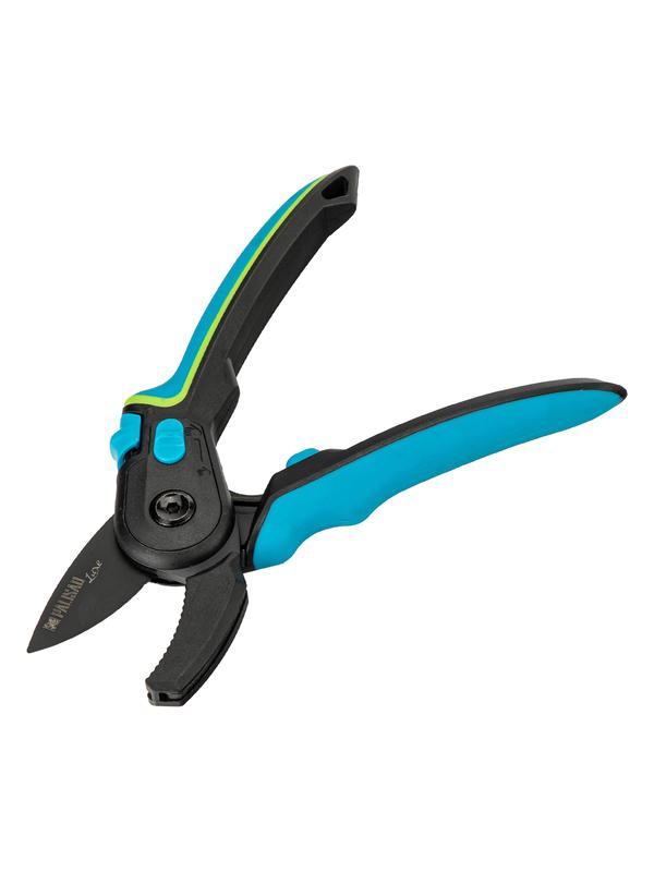 Секатор с наковальней, 220 мм, регулировка захвата, трехкомпонентные рукоятки, LUXE Palisad