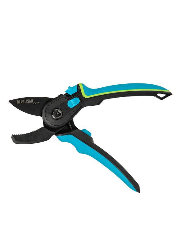 Секатор с наковальней, 220 мм, регулировка захвата, трехкомпонентные рукоятки, LUXE Palisad