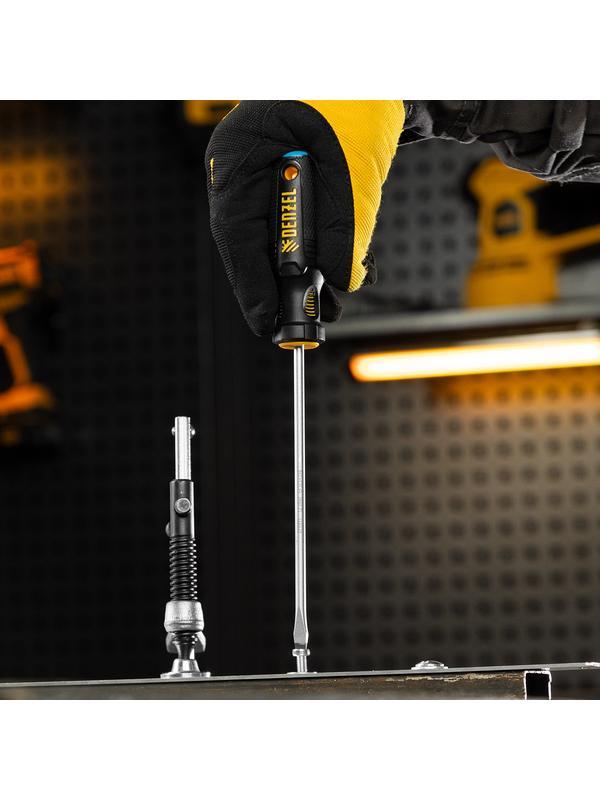 Отвертка, SL5x150 мм, S2, 3к рукоятка Denzel