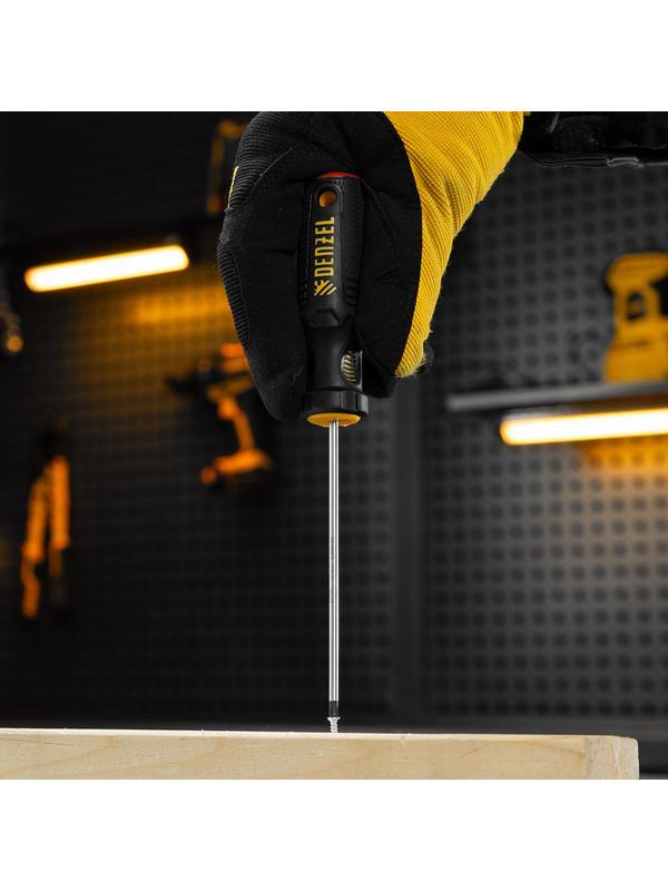 Отвертка, PH0х100 мм, S2, 3к рукоятка Denzel