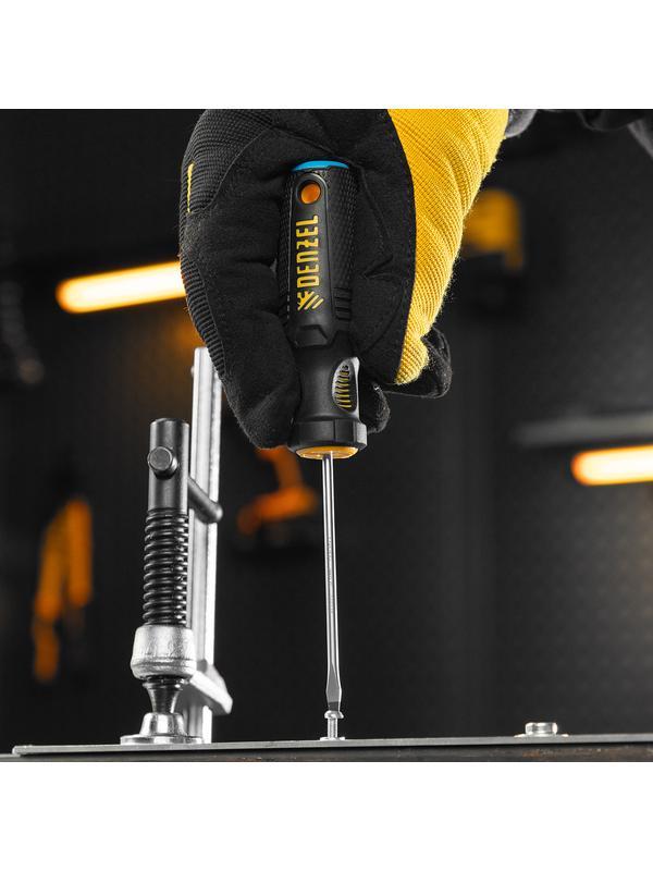 Отвертка, SL3х75 мм, S2, 3к рукоятка Denzel