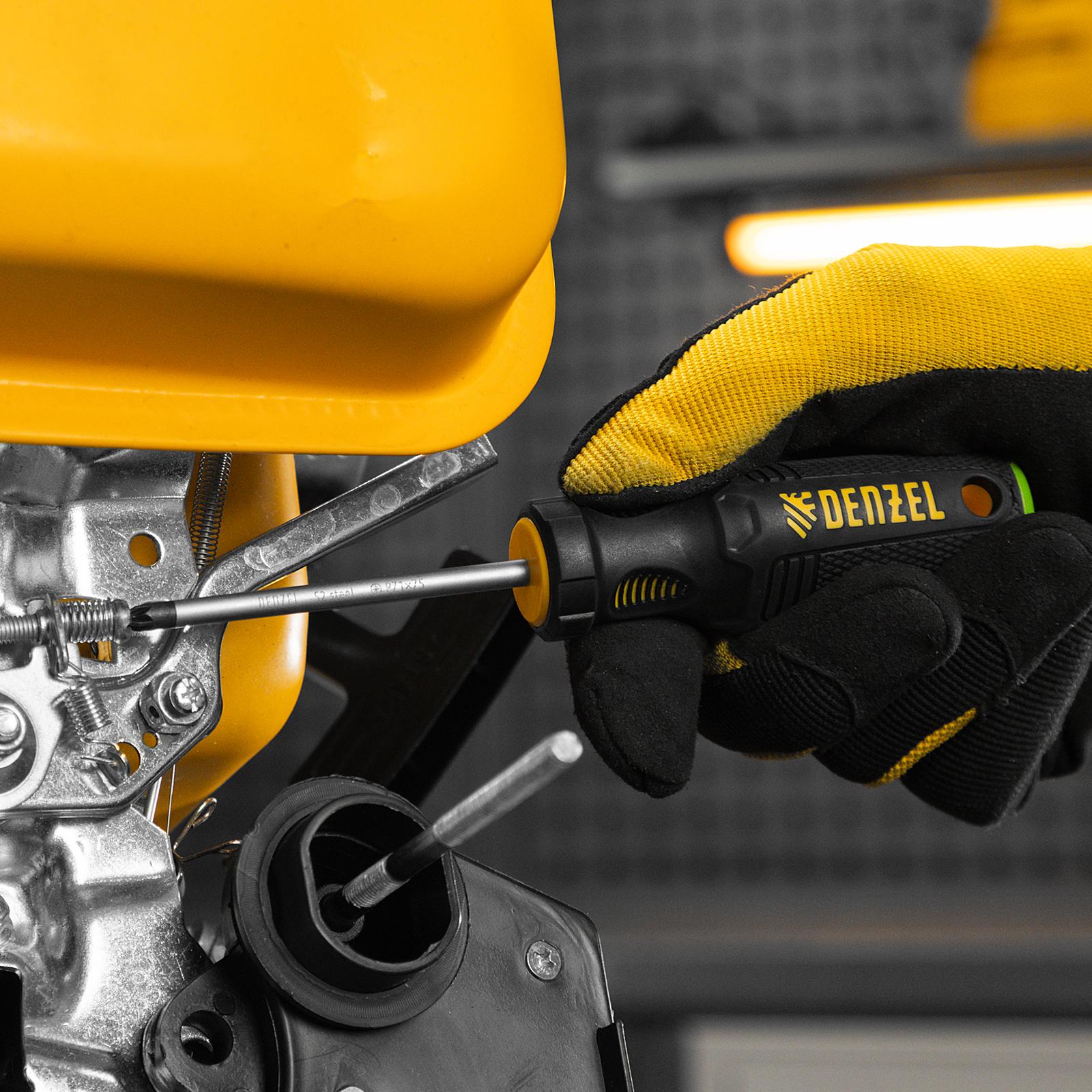 Отвертка, PZ1x75 мм, S2, 3к рукоятка Denzel