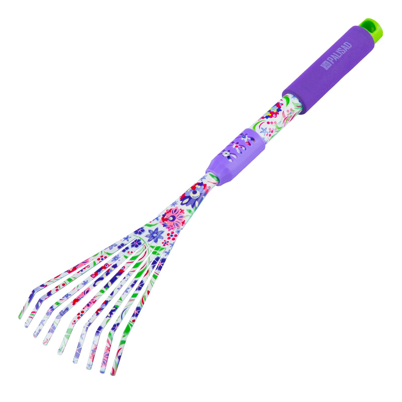 Грабли веерные, плоский зуб, удлиненные, обрезиненная рукоятка Palisad