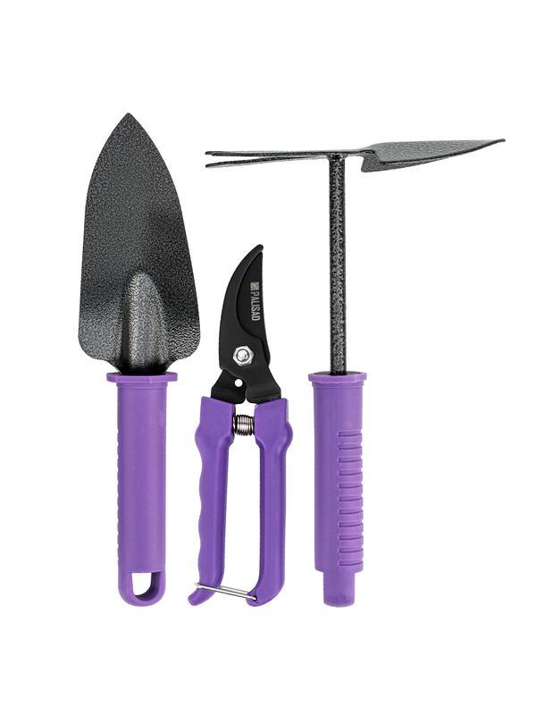 Набор садового инструмента с секатором, пластиковые рукоятки, 3 предмета, STANDARD Palisad
