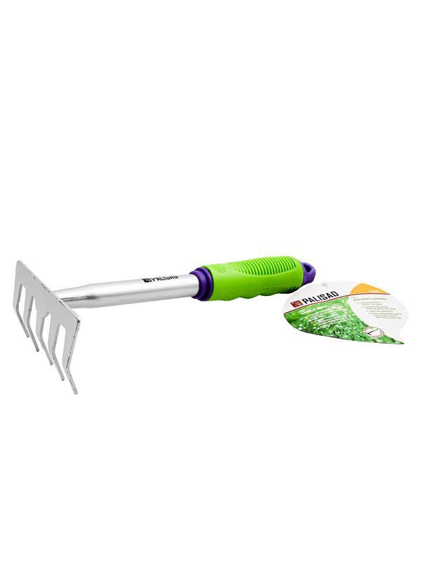 Грабли 5-зубые, 115x280 мм, обрез. рукоятка, может использ. в сборе с ручкой 63016, 63017 Palisad