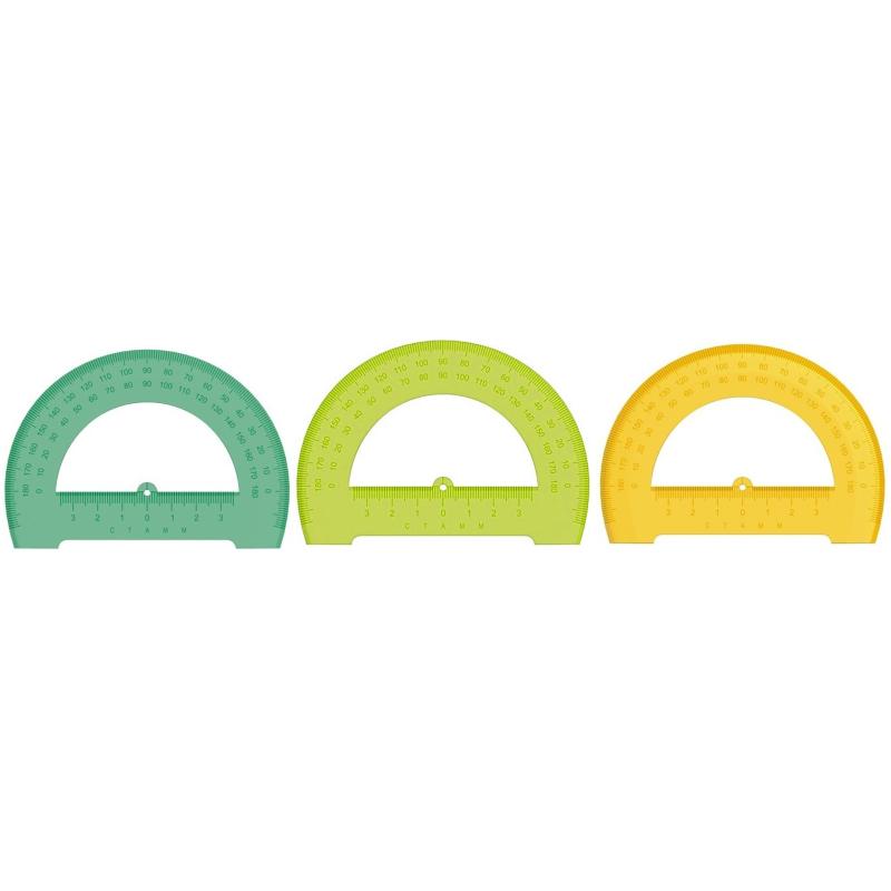 Транспортир 12см,NEON   Cristal  цвет ассорти ТР-31