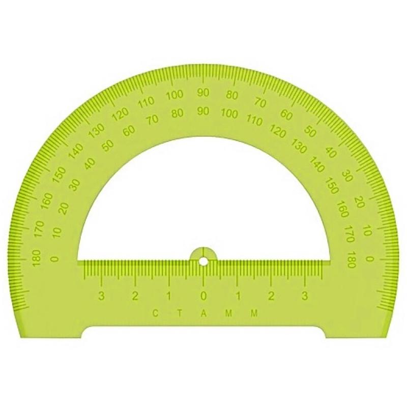 Транспортир 12см,NEON   Cristal  цвет ассорти ТР-31