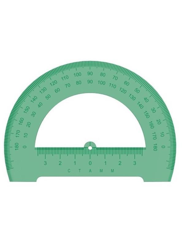 Транспортир 12см,NEON   Cristal  цвет ассорти ТР-31