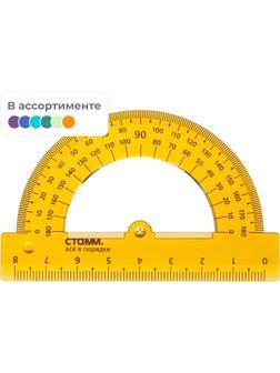 Транспортир 8см,   180градусов NEON Cristal  цвет ассорти ТР-01