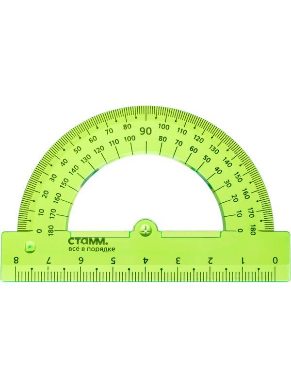 Транспортир 8см,   180градусов NEON Cristal  цвет ассорти ТР-01