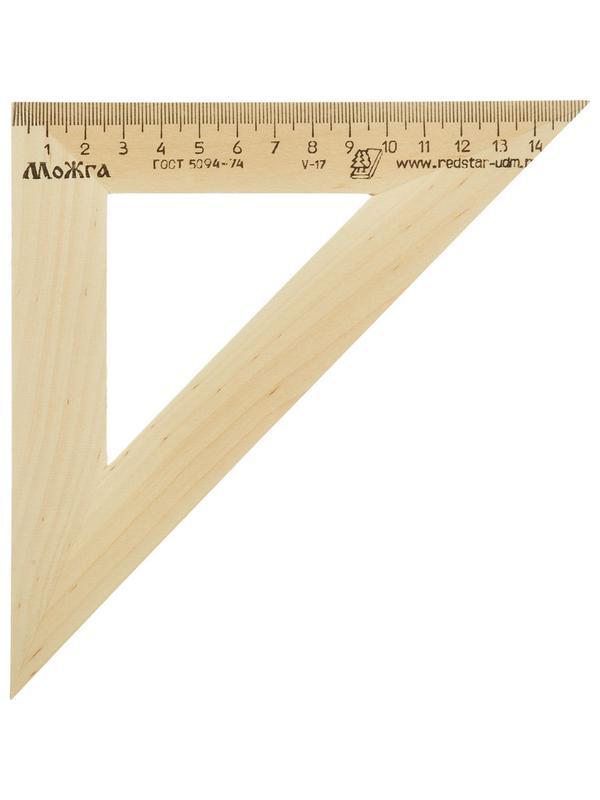 Треугольник деревянный 16см ,угол 45 град усов, Можга С-16