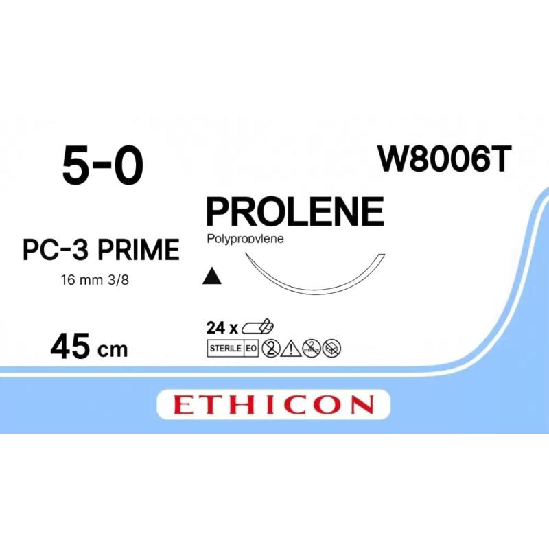 Шовный материал ПРОЛЕН 5/0, 45 см, реж. 16 мм, 3/8 W8006Т 24 шт./уп.