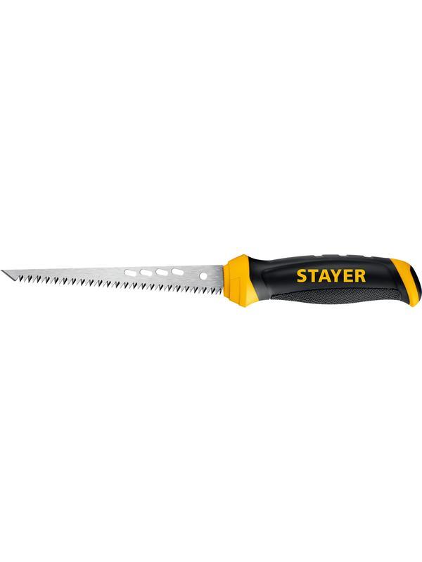 STAYER 160 мм, выкружная ножовка по гипсокартону, Professional (15173)
