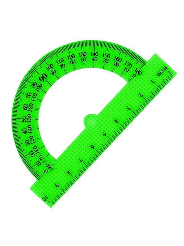 Набор средний: линейка 20см, угольники 16см и 10см, трансп-р 10см,цветасс.